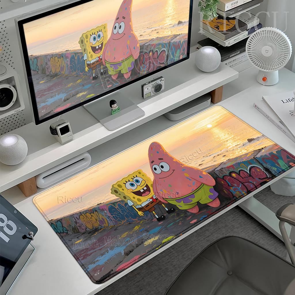 Large Size SpongeBob SquarePants Patrick Star Pattern Mouse Pads PC Computer Keyboard Table Carpet Anti-slip Rubber HD Desk Mats