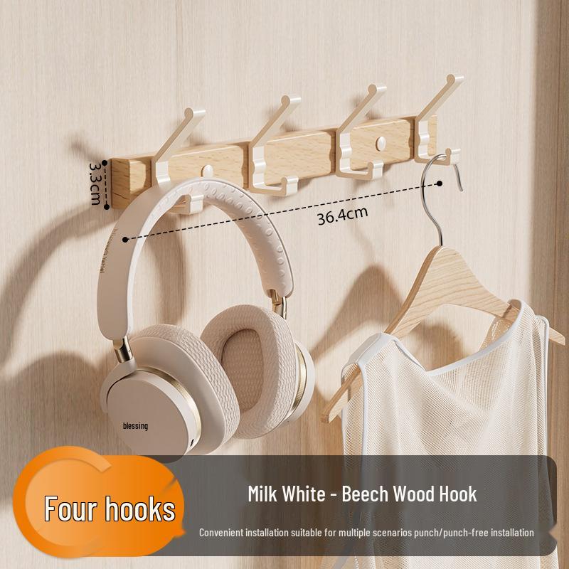 Walnut Strong Load-Bearing Door & Wall Hook Rack