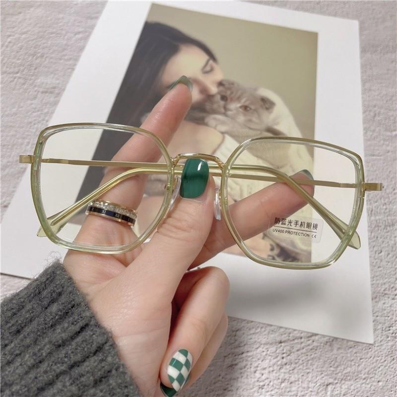 Unisex Trendy UV Protection Brown Lens Sunglasses for Men Ins Fashion Black Square Frame Eyeglasses Women Eyewear Shades for