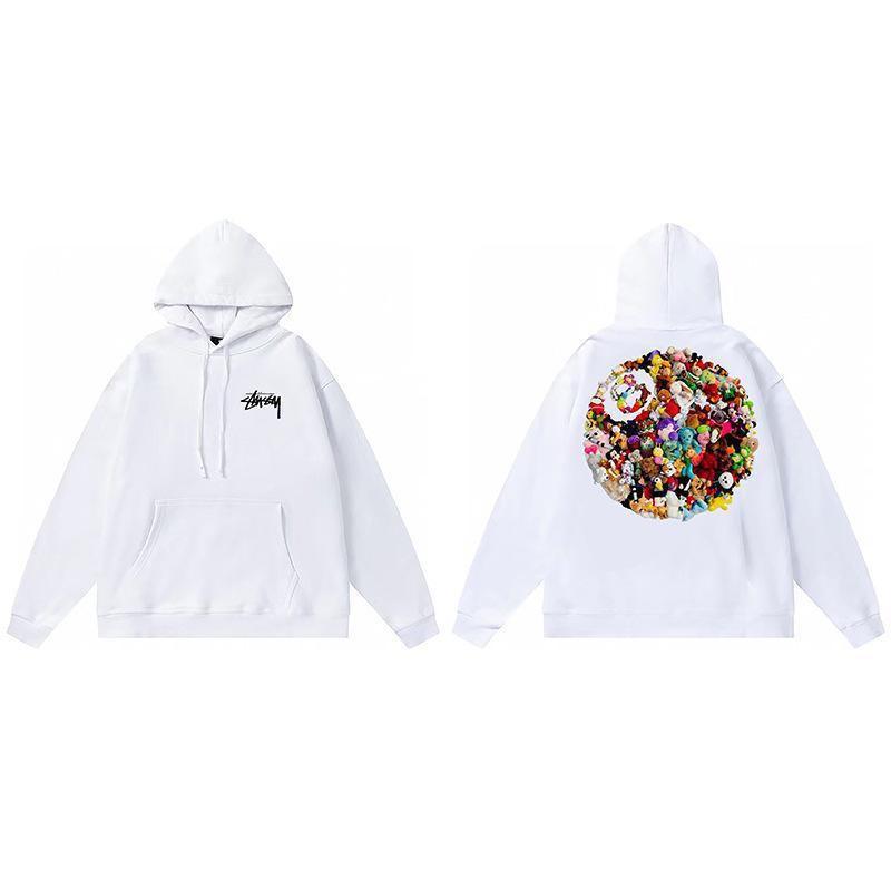 Stussy Mens Hooded Sweatshirt Casual Loose Fit Streetwear Printed Pullover