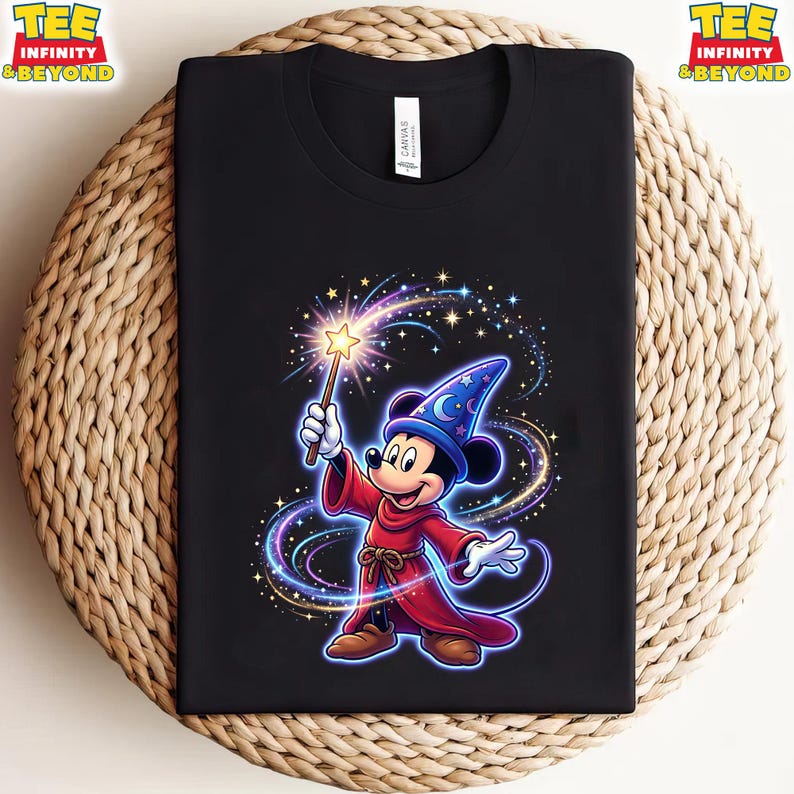 Fantasia Sorcerer Mickey T-Shirt, Disney World Fantasmic Show T-Shirt, Disneyland Family Matching Trip Shirt, Disney Mickey Sorcerer T-Shirt 130