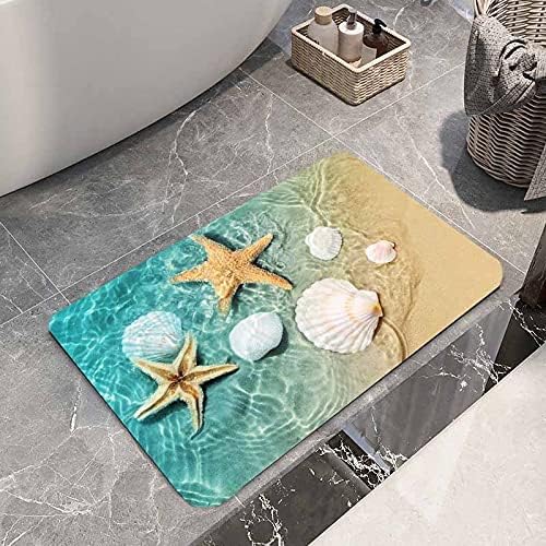 Bathroom Uses Absorbent Non Slip Bath Mats, Kitchen Floor Mats, Artistic Small Stone 3D Carpets (24x16 Inches), and Flannel Memo