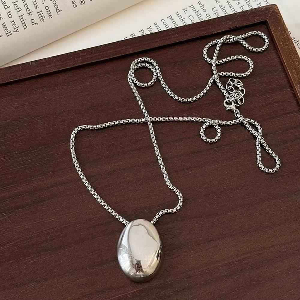 Geometric Pendant Necklace Metal Long Sweater Chain Women Choker Necklace  Sweater Accessories