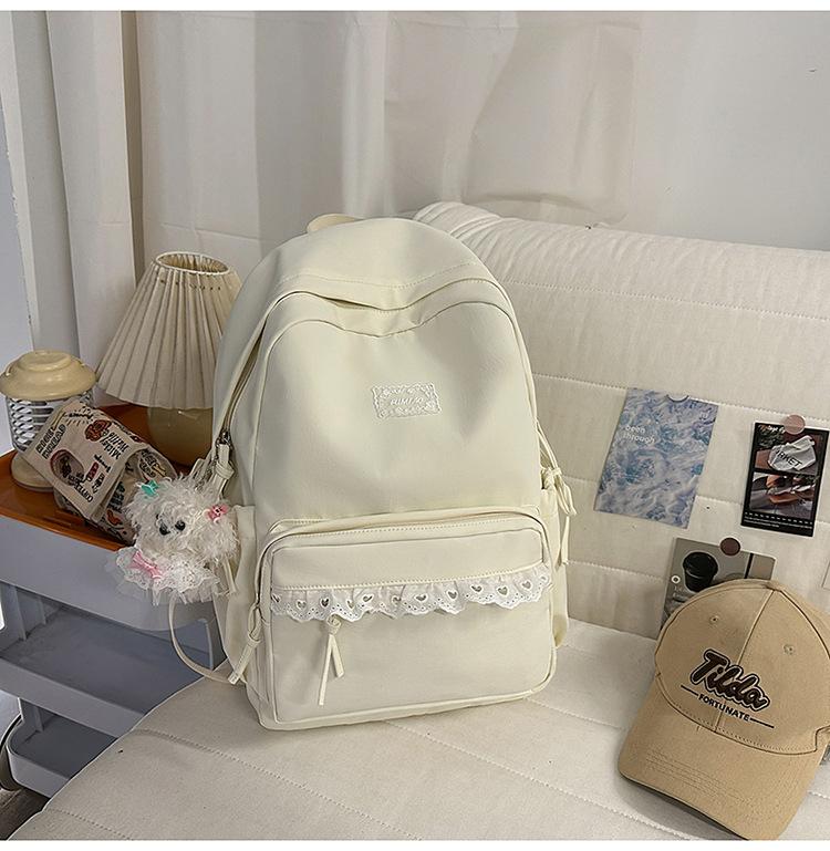 Schoolbag New Korean Version High Value Japanese Girl Backpack Lace Lace Large Capacity Schoolbag Cute Student Backpack