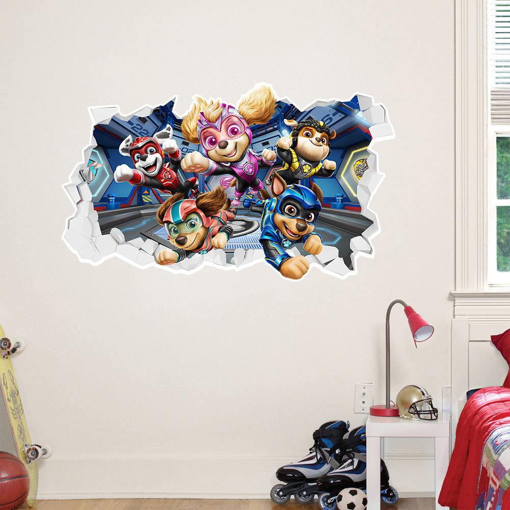 Paw Patrol Chase Cartoon Wall Stickers for Kid's Room Kindergarten Living Room Bedroom Wall Decoration Stickers Animated Poster
