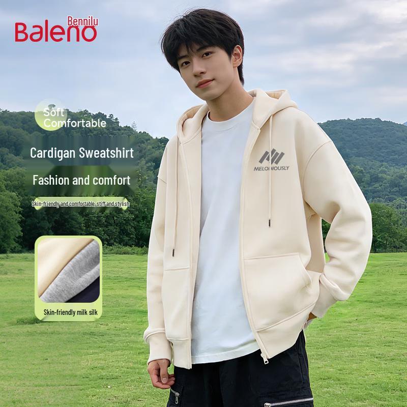 Baleno Men's Relaxed Fit Hooded Zip-Up Sweatshirt