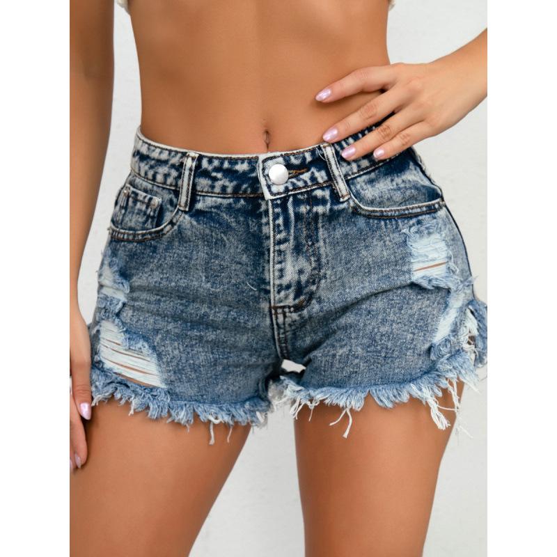 Damen Übergröße High-Waist zerrissene Jeans-Shorts - Sexy lässiger europäischer Sommerstil