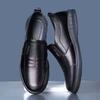 Men's Waterproof Soft Leather Slip-On Loafers - Comfortable Driving Shoes for Hotel or Work