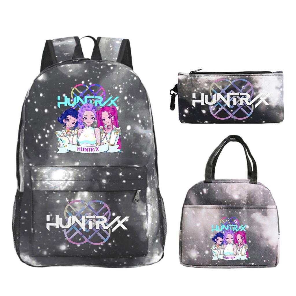 Animation Cartoon Printing Trend Student School Bag Lunch Bag Stationery Pencil Bag Combination Three-Piece Set