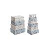Aufbewahrungsboxen aus Pappe - DKD Home Decor - 43,5x33,5x15,5 cm - Weiß und Blau - Wasserabweisend - Stapelbar