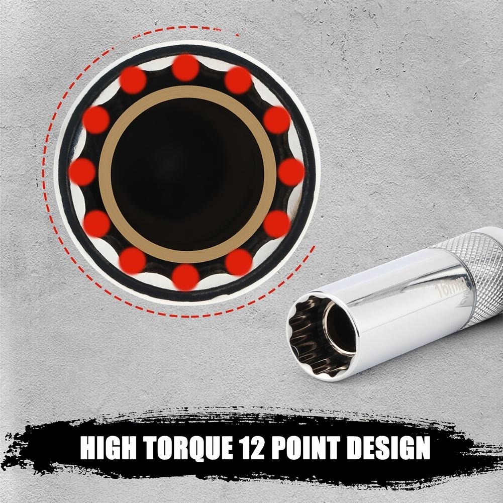 10Pc Magnetic Swivel Spark Socket Set 3/8 Inch Chrome Vanadium Extension Bar For Deep Well Nut Removal Auto Repair Tools