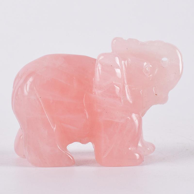 Carved Elephant Hand Natural Gemstone Jasper Turquoise Malachite Crystal Quartz