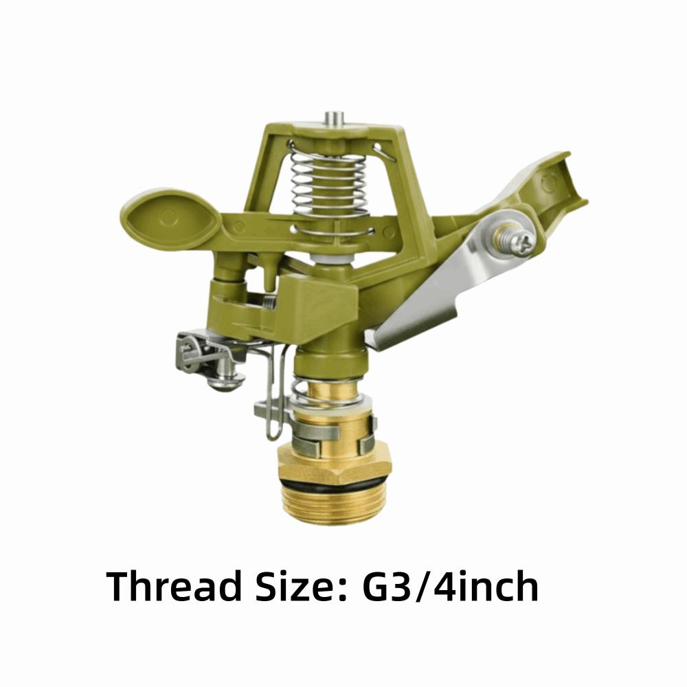 G3/4inch Thread Impact Sprinkler Head Zinc Alloy 0-360 Degree Garden Sprinkler Head Heavy Duty Easy Installation