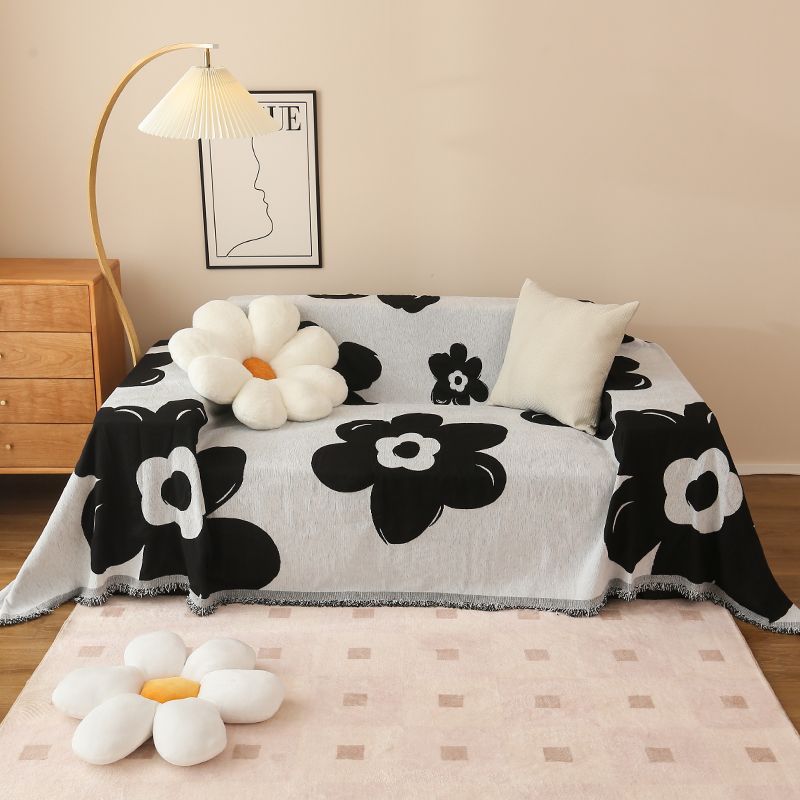 Flower Padded Sofa Cover Chenille Four Seasons Universal Sofa Cushion Cloth Anti-slip Cat Scratch Sofa Cover