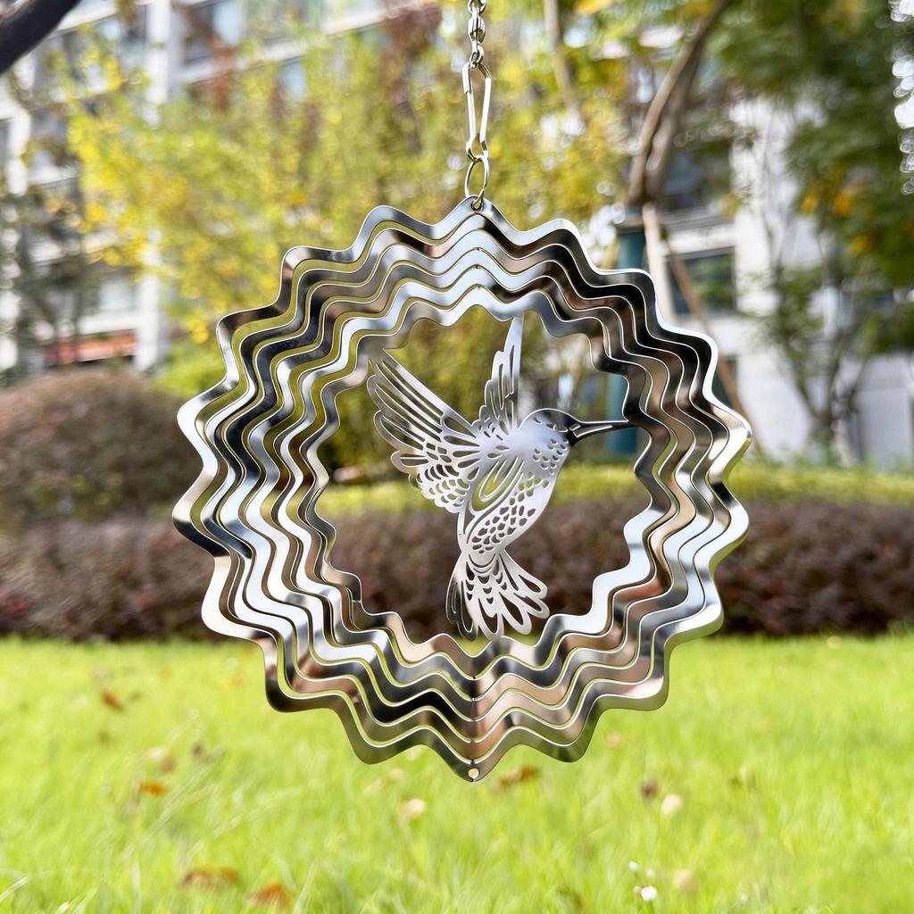 3D Mandala Rotating Wind Chime - Colorful Stereoscopic Spinner for Wall, Garden, or Courtyard Decoration