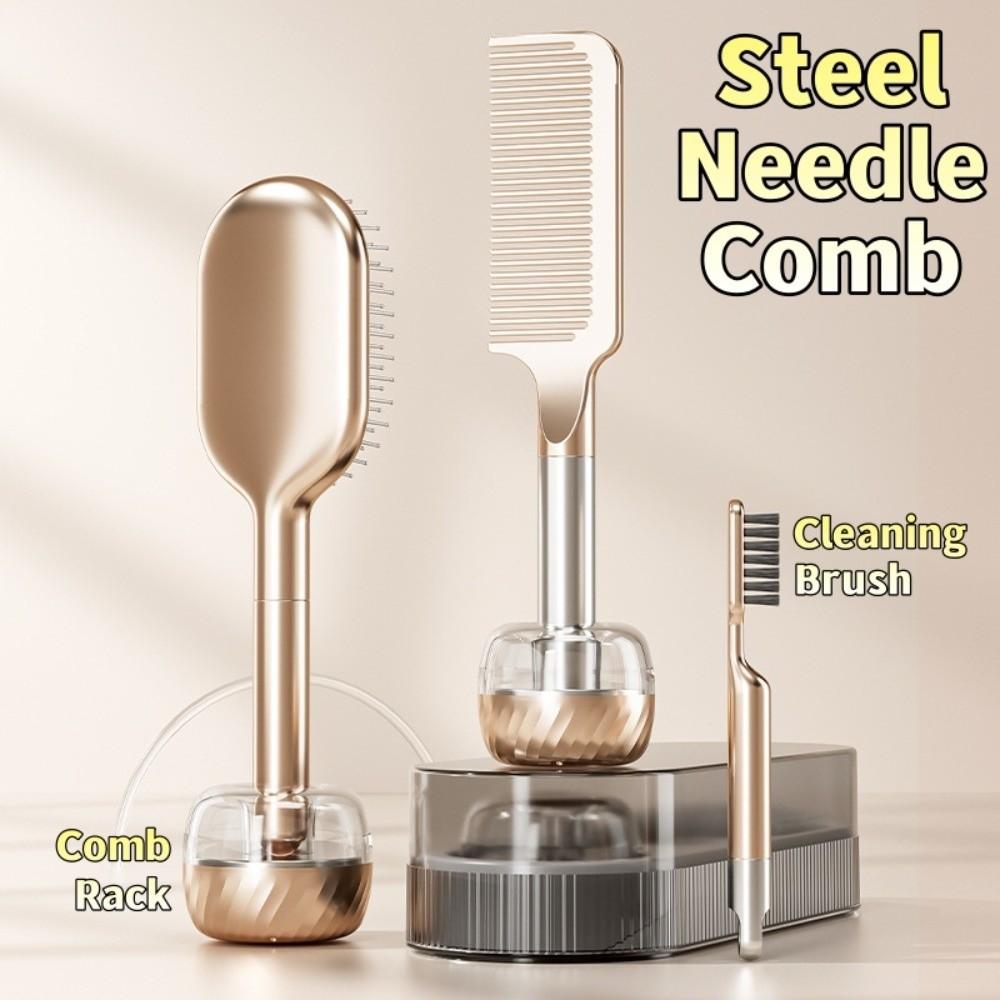 Scalp Massage Steel Needle Comb Cleaning Brush Hair Straightening Comb Air Cushion Comb Daily Use