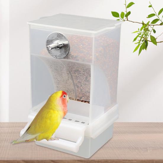 Parrot Feeder Automatic Birdcage Parrot Feeder Large Capacity Birdseed Dispenser Cage Food Container for Small And Medium Parrots