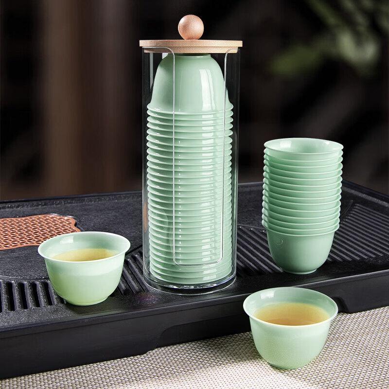 Disposable Emerald Green Kung Fu Tea Set
