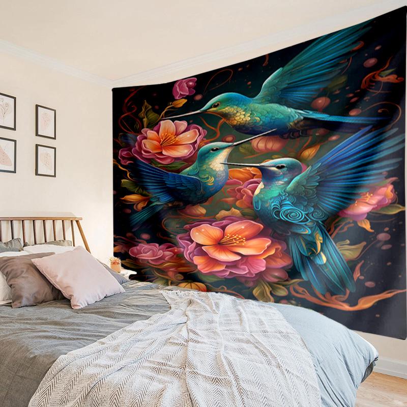 Hummingbird In Bloom Tapestry Room Decoration Wall Hanging for Living Room Bedroom, Dormitory, Birthday and Christmas Gifts