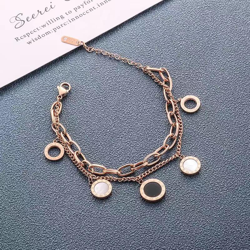 Women's Fashion Titanium Steel Bracelet: Elegant Japanese & Korean Design, Non-Fading Stainless Steel, Versatile Jewelry.