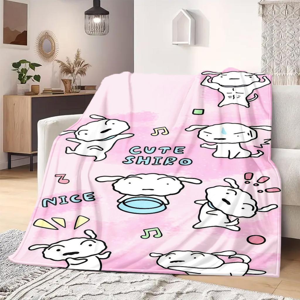 Shinchan Anime Print Blanket Warm Comfortable Flannel Blanket Suitable for Bedrooms, Sofas, Beds, Chairs, Picnics, Travel