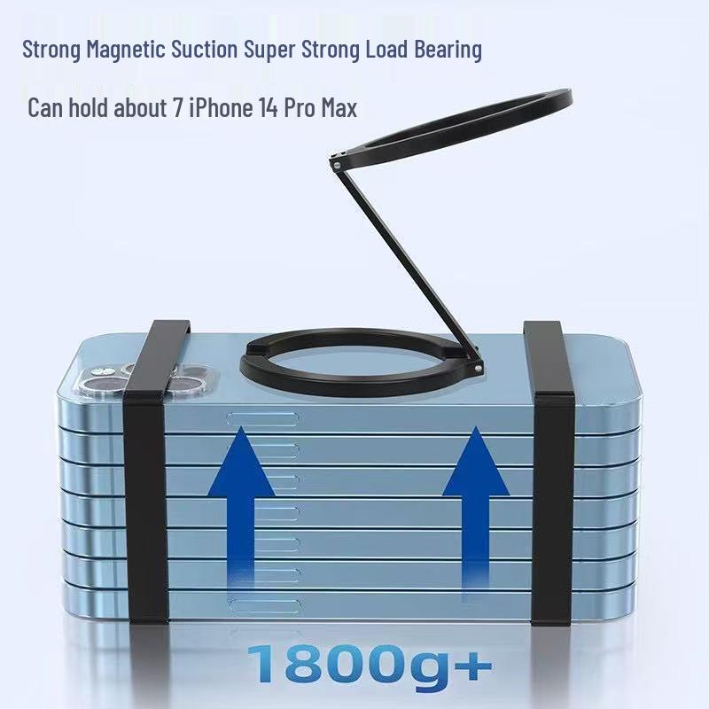 MagSafe Dual-Sided Magnetic Phone Holder: 360° Rotating, Strong Alloy Grip for Desktop Convenience