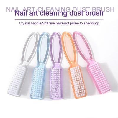 New 2PCS Nail Cleaning Brush Long Handle Brush Square Head Dust Nail Brush Nail Cleaning Nails XJS11