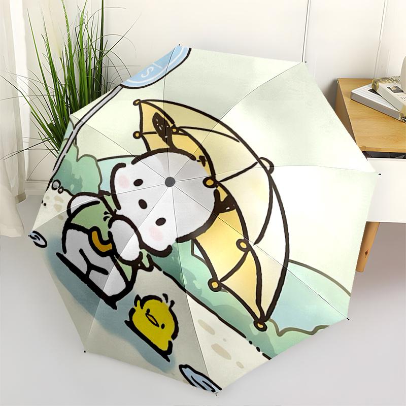 1pc Sanrio Characters Automatic Opening/Closing Umbrella - Portable Three-Fold Design with 8-Bone Iron Frame - Outdoor - Perfect Gift for Fans, Travel