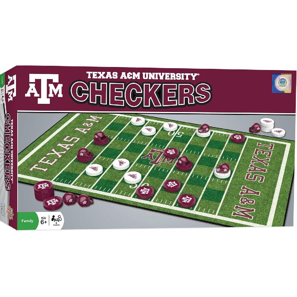 MasterPieces Family Game - NCAA Texas A&M Checkers - Officially Licensed Board Game for Kids & Adults