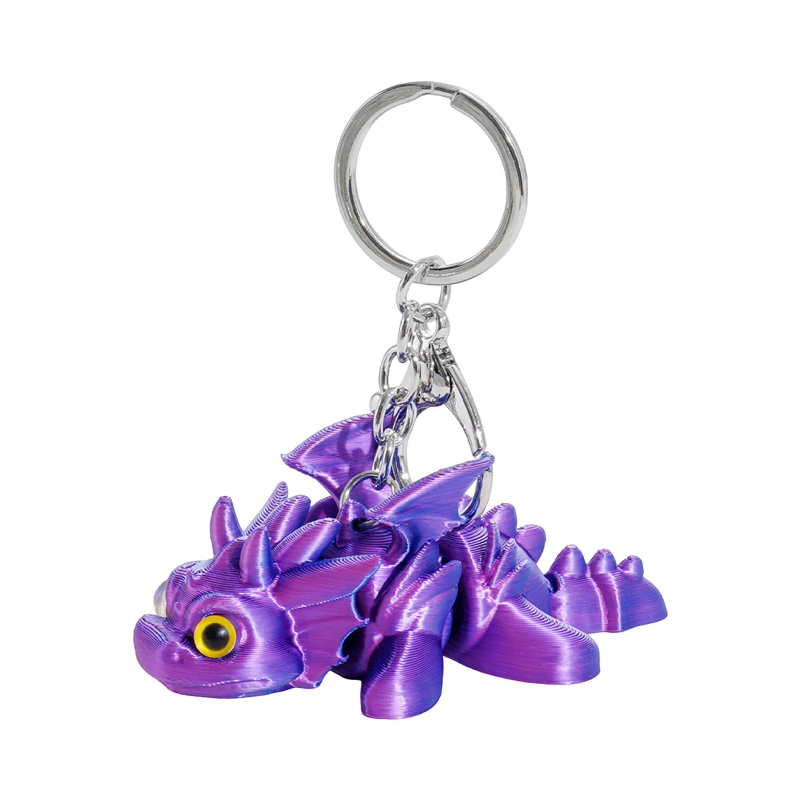 

3D-печатный милый трехмерный брелок для ключей школьный рюкзак маленький кулон подарок маленький орнамент One Size фиолетовый