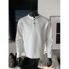 Men's Long Sleeve American Style Polo Henley Shirt - Trendy Casual Inner Wear Base Layer Hoodie