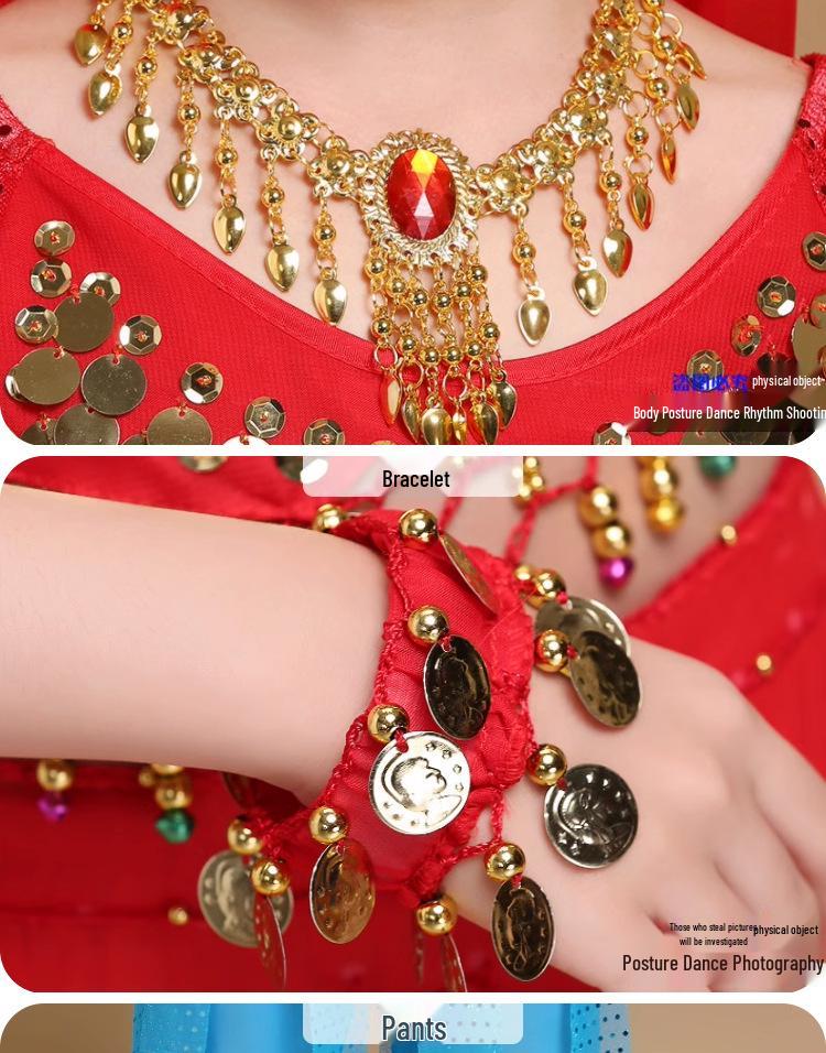 Children's Xinjiang Ethnic Dance Costume for Girls - Toddler Belly Dance Performance Outfit