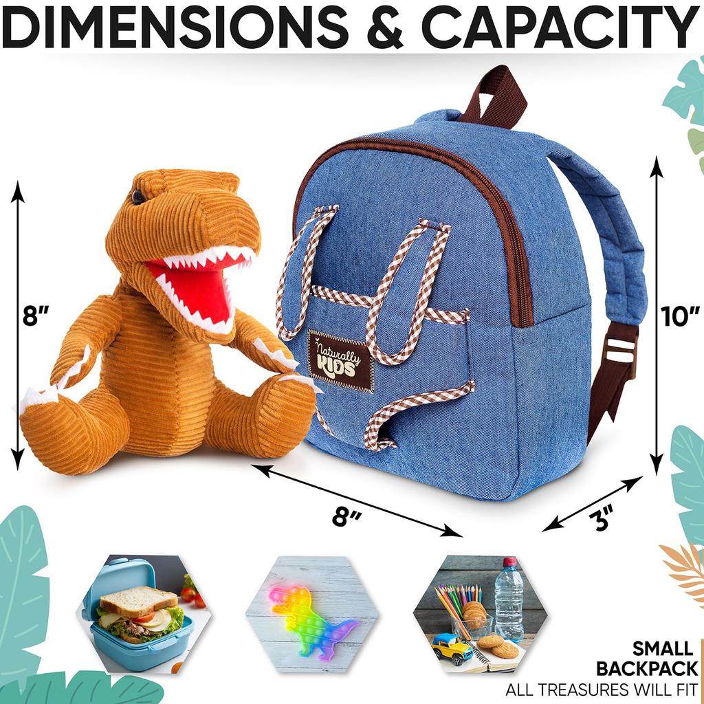 Dinosaur Backpack with Dinosaur Toys for Kids Ages Dinosaur Toys for Boys Ages and Birthday Gift Toddler Kindergarten Dinosaur Toys for Dinosaur Plush