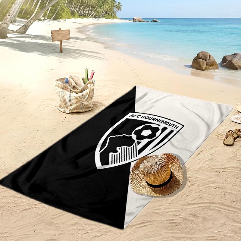 Bournemouth Football Print Beach Towel, Large Soft Quick Dry Towel for Beach Camping Swimming