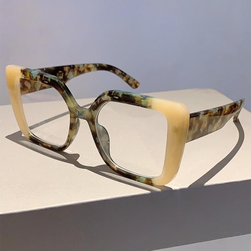 

KAMMPT Fashion Square Glasses Women Stylish Oversize MultiColor Glasses Frames Trendy Brand Design Eyeglasses for Decoration