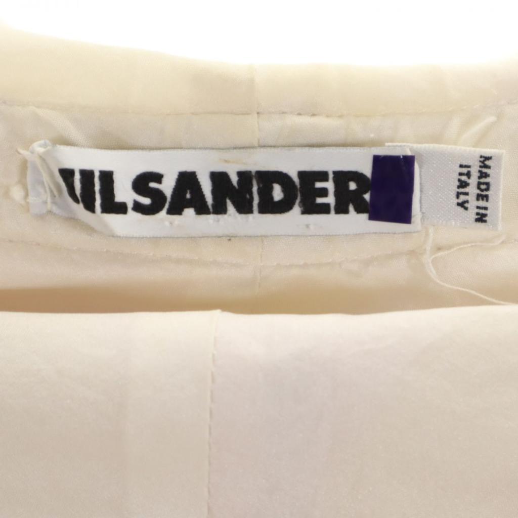 Jil Sander Silk Blend Made In Italy Border Pattern Long Sleeve Zip Hoodie Women Used