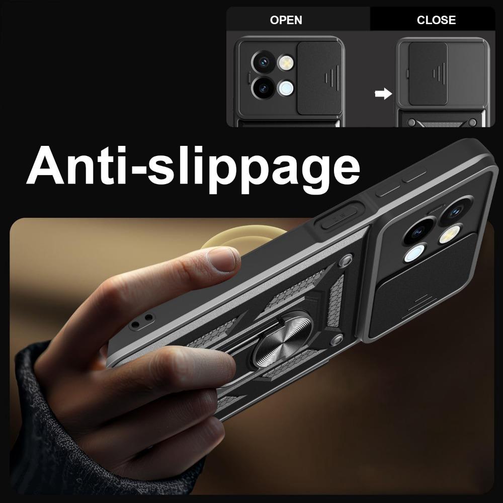 Funda for VIVO Y38 5G / T3x Case Slide Camera Protection Ring Stand Shockproof Back Cover for for VIVO T3X Y200i Capa Funda