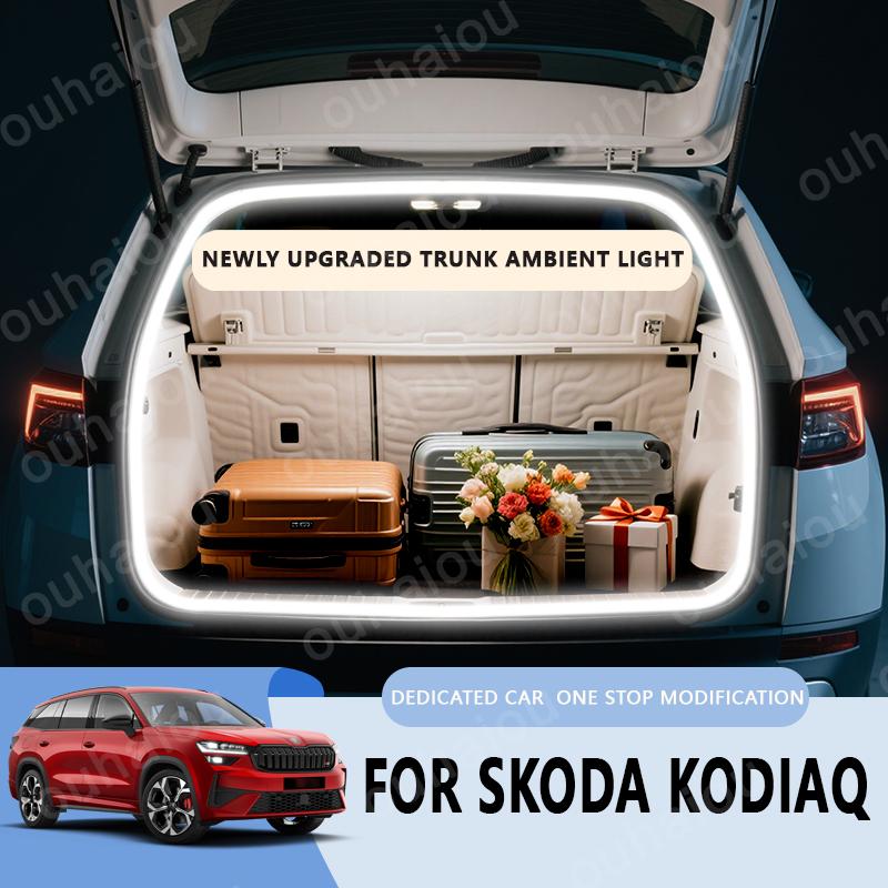 For 2017-2025 Skoda series Kodiaq trunk light modification light Atmosphere lights White warm white Rear Trunk LED Light Bar