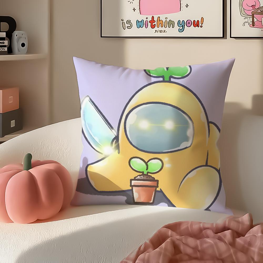 

Fun Deduction Party Board Game AAmong Us Cushion Cover Pillowcase Short Plush Invisible zipper Room Sofa Cushion Cover 30X30cm