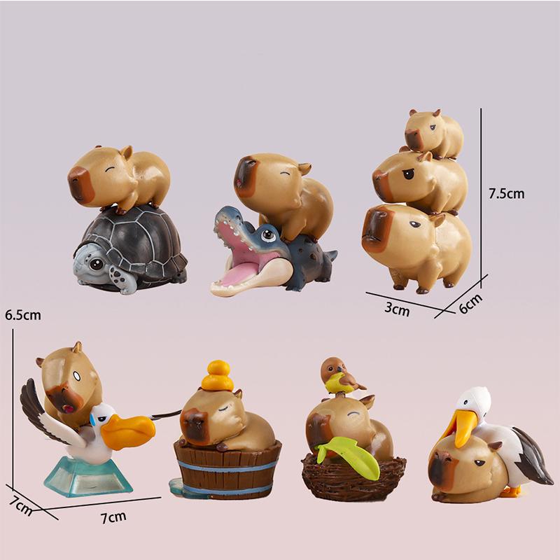 Hot Capybara Figure Animals Simulation Capibara Kawaii Anime Figures Doll Children Birthday Christmas Gift Poseable Articulated Scale Detailed Movable
