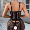 Exquisite Hot Lingerie Tempted Corset Dress Thong 2Pc Stiff See Through Lace Mini Body Premium Women'S Underwear Erotic Lingerie