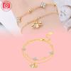 Bracelet Copper Craft Authentic Cute Cat Motif Little Floral Design Firefly Double Layer Bracelet Perfect For For Diy Charm Birthday Jewellery Gifts