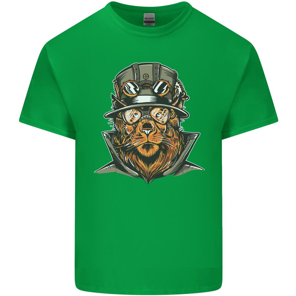 Steampunk Lion Unisexs Light Cotton TShirt