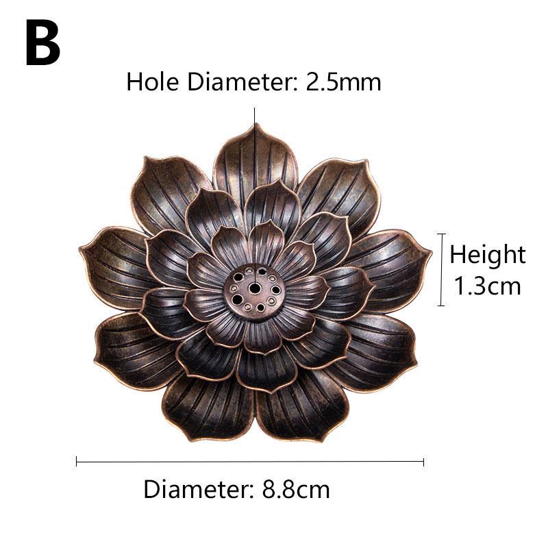 1PC Alloy Stick Holder Incense Burner Retro Lotus Plate Home Decoration Line Incense Ash Catcher