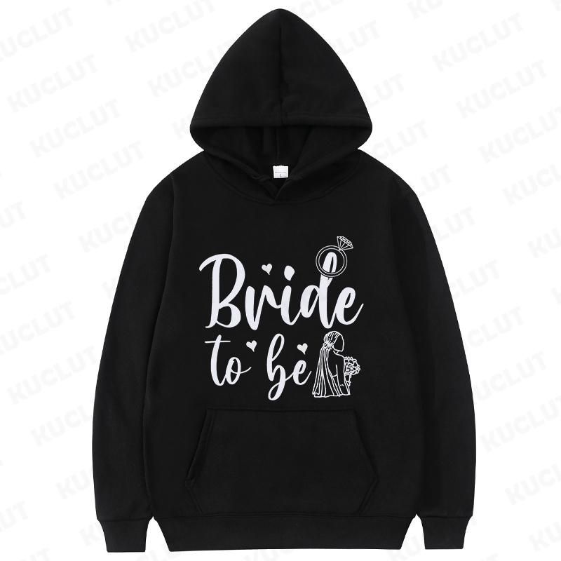 Fashion Team Bride Tribe Hoodies Women Ring Crown Print Soft Pullover Sweatshirts for Wedding Bachelorette Party Outerwears