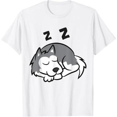 Tired Alaskan Malamute Dog Cute Sleeping Alaskan Malamute T-Shirt