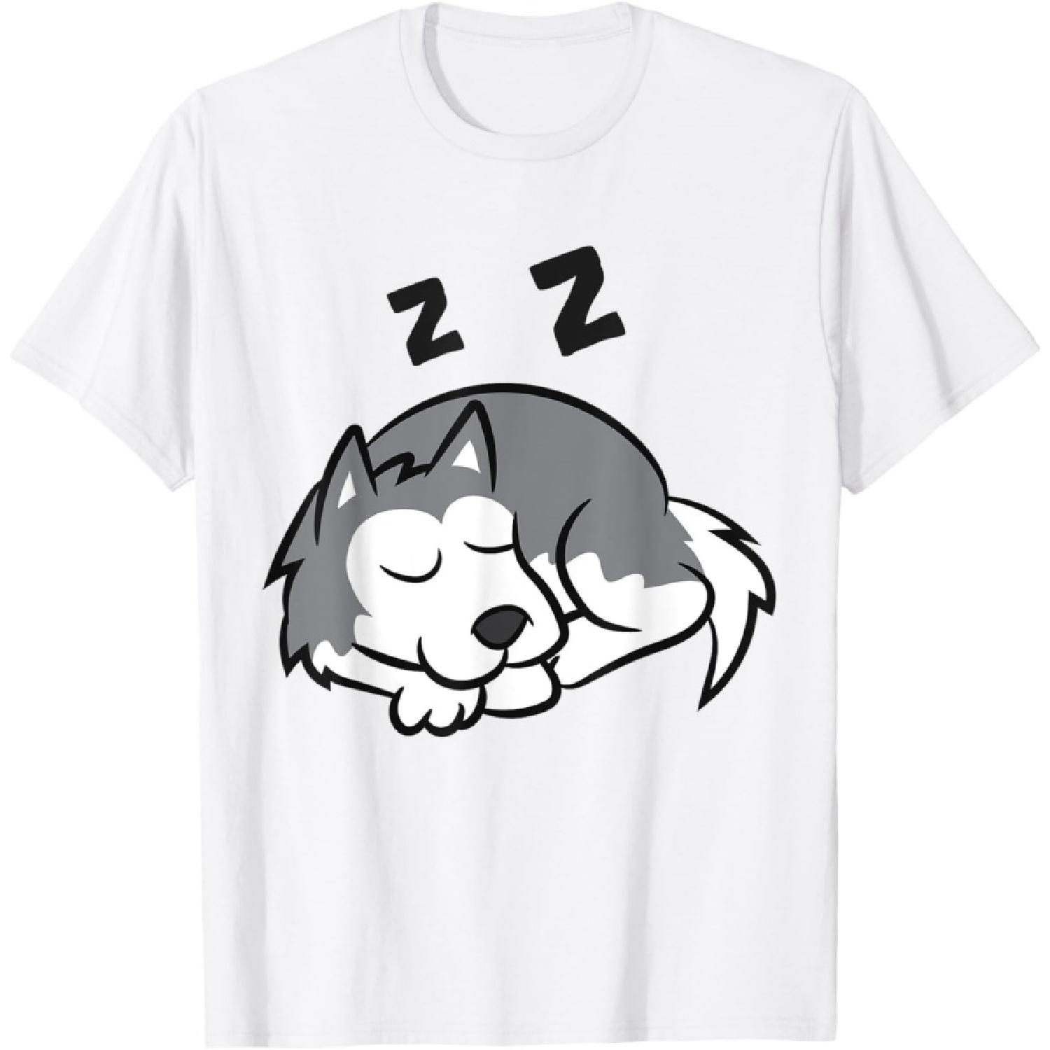 Tired Alaskan Malamute Dog Cute Sleeping Alaskan Malamute T-Shirt S