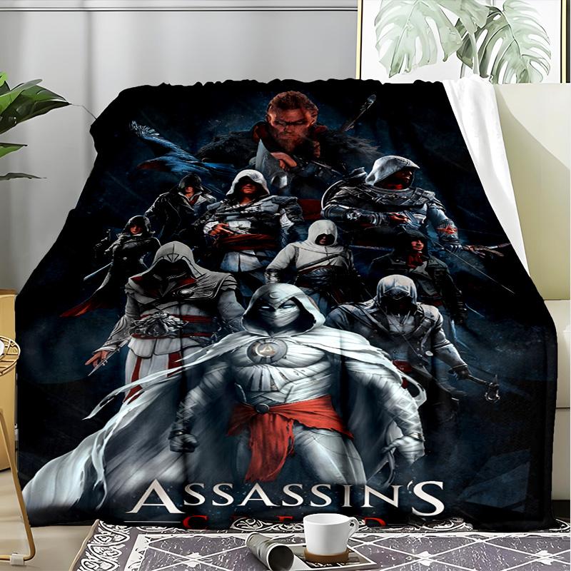 1PC Assassin Flannel Blanket, Use for Birthday/Holiday Gift, Soft Blanket for Sofa/Bed/Camping/Office/Tourism Use,All Seasons