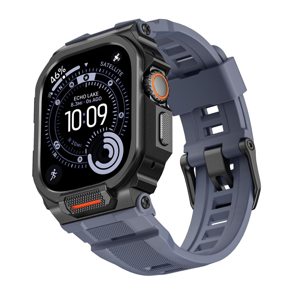 Modification Kit for Apple Watch Ultra 3 2 1 49mm Band Sport Silicone Bracelet Strap With Metal Protective Bumper iWatch Series11/10 46mm Case+Strap