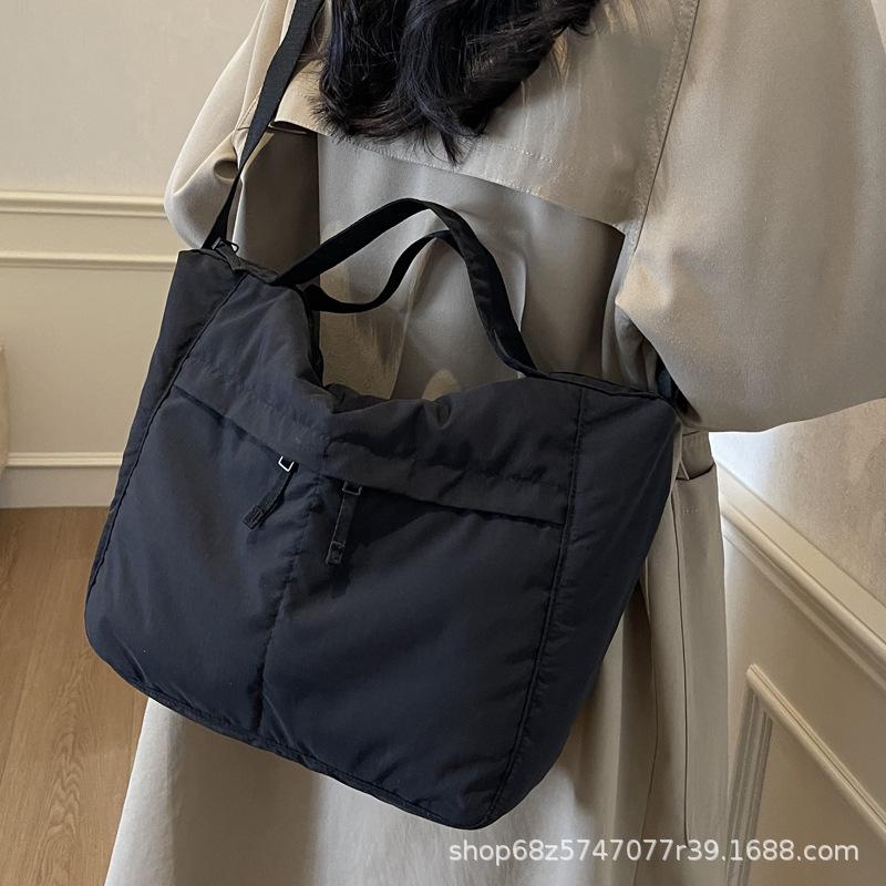 2025 New Cotton Bag Women's Lightweight Multi-pocket Large-capacity Handbag Shopping Menu Shoulder Crossbody Bag